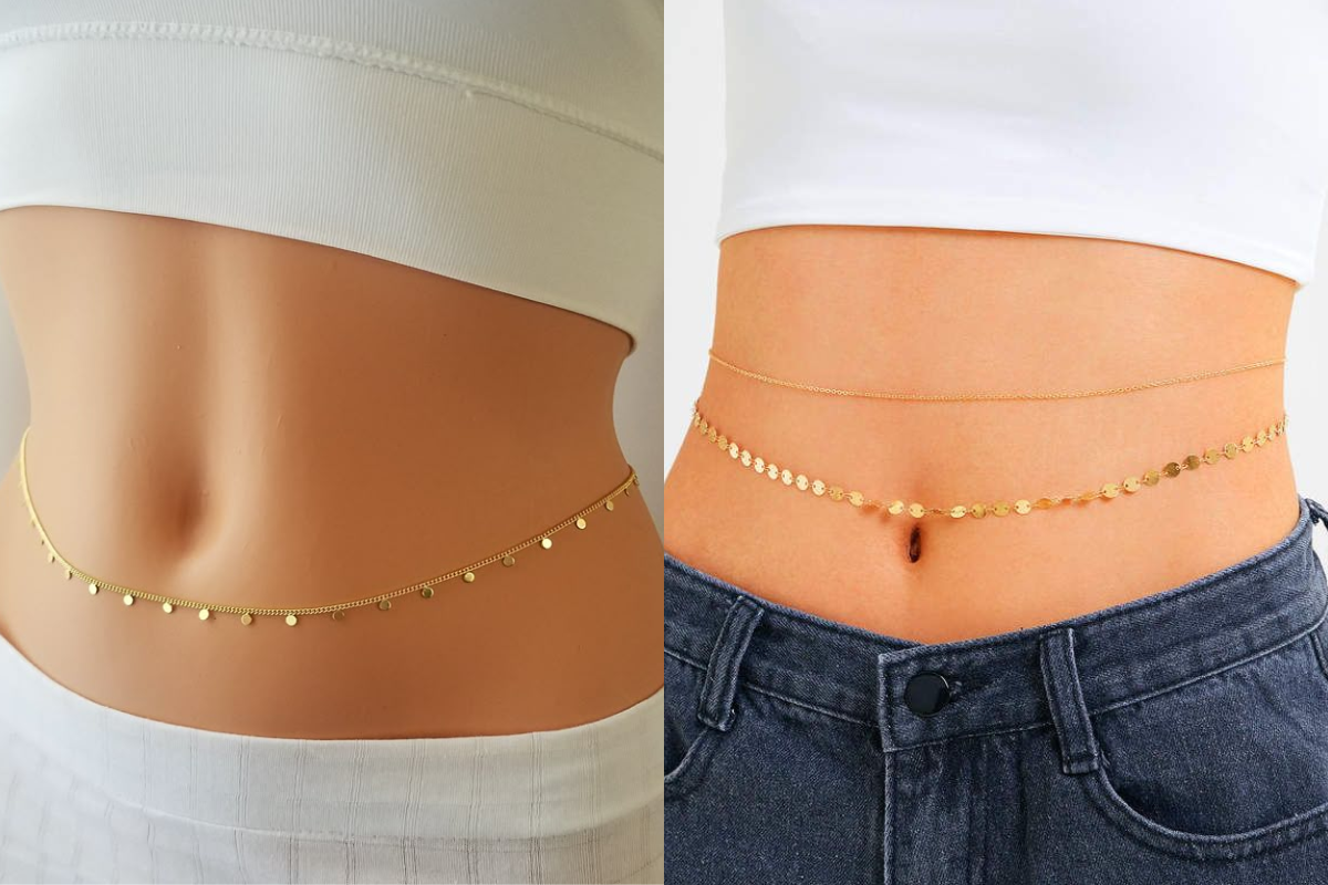 Classy Belly Chain Designs: डेनिम जीन्स से लेकर साड़ी पर स्टाइल करें ये लेटेस्ट बेली चेन 5 Classy Belly Chain 7