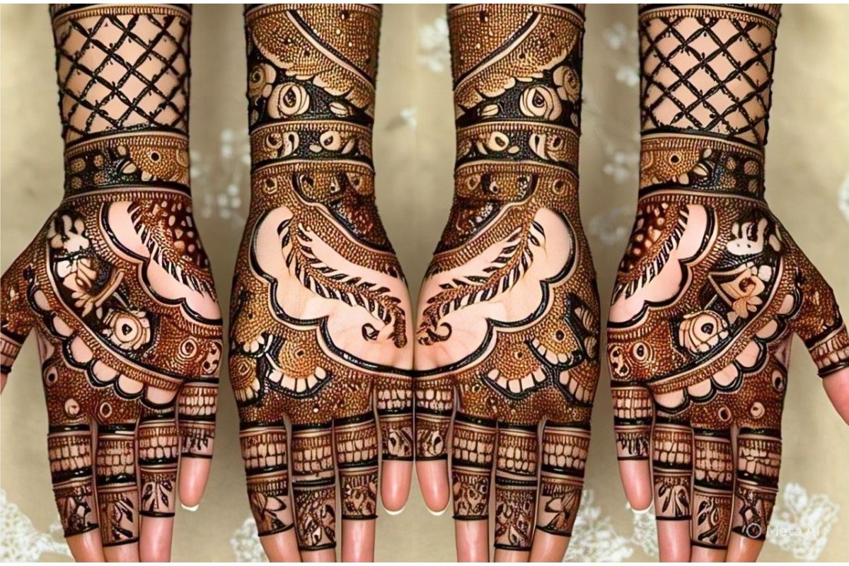 Latest Bridal Mehndi Designs With Glitter: ब्राइडल मेहंदी डिजाइंस विद ग्लिटर,अपने खास दिन को बनाएं और भी खास 3 Latest Bridal Mehndi Designs With Glitter11111