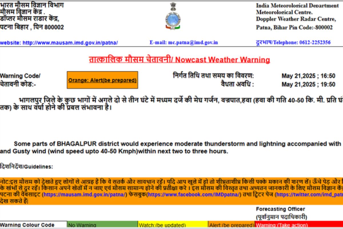 Heavy Rain Alert: बिहार के इस जिले के लिए मौसम विभाग ने जारी किया ऑरेंज अलर्ट, होगी भयंकर बारिश, गिरेगा ठनका 2 Prabhat Khabar 2 9