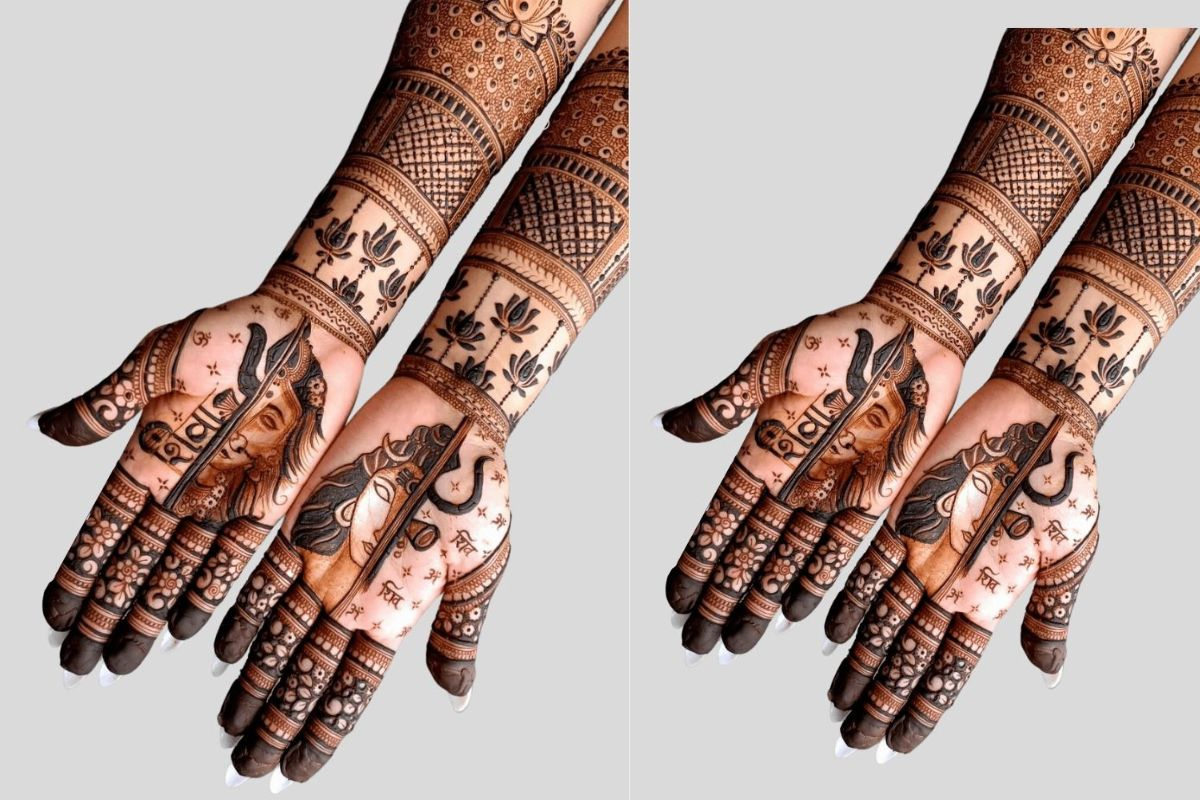 Sawan Mehndi Designs 2025: श्रावण में शिव की छवि बनी मेंहदी का श्रृंगार, हर डिजाइन में बसी है भक्ति और प्यार 3 Mehndi Design 2 1