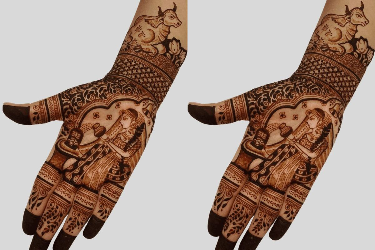 Sawan Mehndi Designs 2025: श्रावण में शिव की छवि बनी मेंहदी का श्रृंगार, हर डिजाइन में बसी है भक्ति और प्यार 4 Mehndi Design 3 2