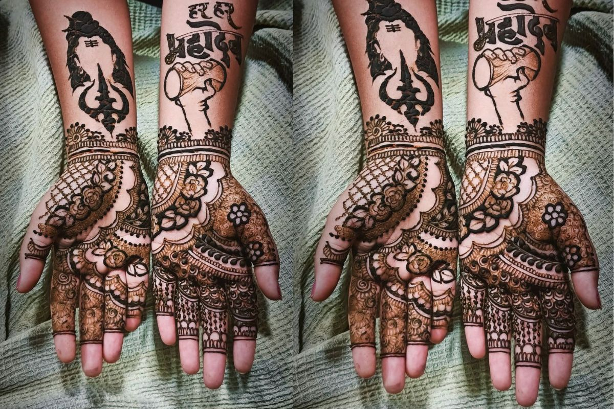 Sawan Mehndi Designs 2025: श्रावण में शिव की छवि बनी मेंहदी का श्रृंगार, हर डिजाइन में बसी है भक्ति और प्यार 5 Mehndi Design 4 1