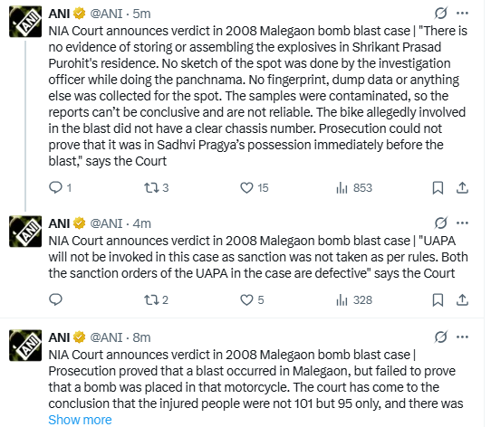 Malegaon Blast Verdict : Nia कोर्ट का बड़ा फैसला, मालेगांव बम धमाका मामले में सभी 7 आरोपी बरी 2 Image 393