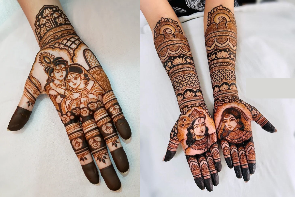 Radha Krishna Mehndi Design: राधा अष्टमी पर लगाएं खूबसूरत मेहंदी डिजाइन भक्ति के रंग में रंगे अपने हाथ 3 Easy Radha Krishna Mehndi Design