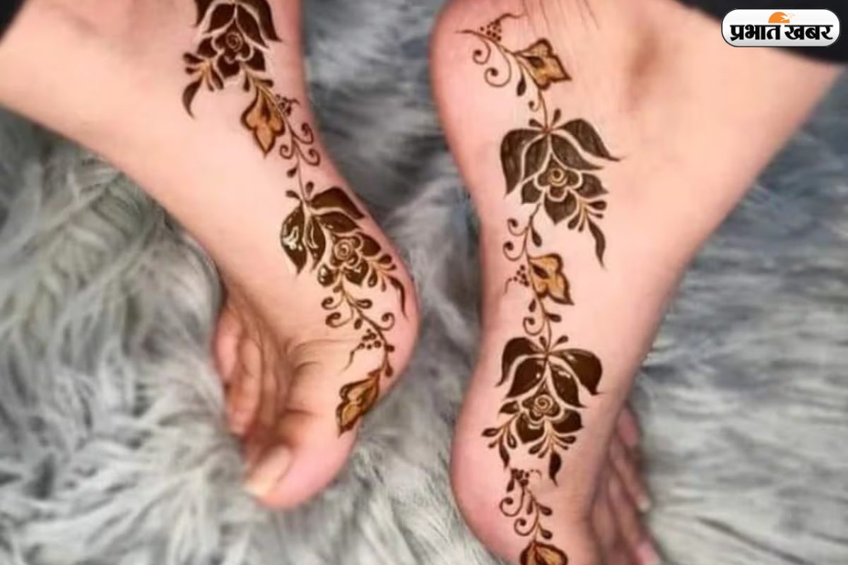 Raksha Bandhan Easy Mehndi Design: बस 5 मिनट में पैरों में लगाएं ये आसान मेहंदी डिजाइन, देखने वाले करेंगे तारीफ 3 Raksha Bandhan Easy Mehndi Design: