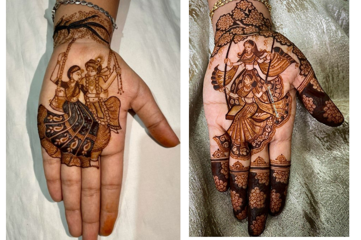 Radha Krishna Mehndi Design: राधा अष्टमी पर लगाएं खूबसूरत मेहंदी डिजाइन भक्ति के रंग में रंगे अपने हाथ 6 Krishna Mehndi Design Images