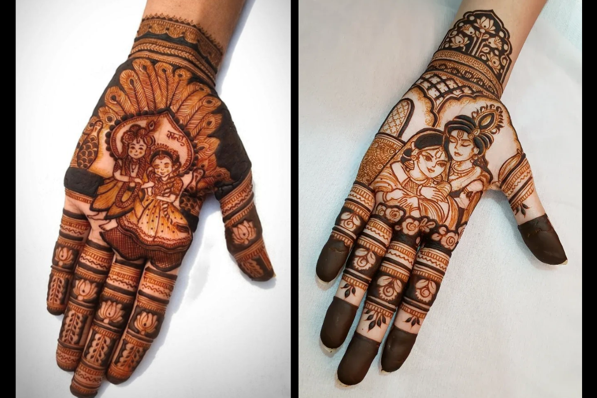 Radha Krishna Mehndi Design: राधा अष्टमी पर लगाएं खूबसूरत मेहंदी डिजाइन भक्ति के रंग में रंगे अपने हाथ 4 Radha Krishna Mehndi Design