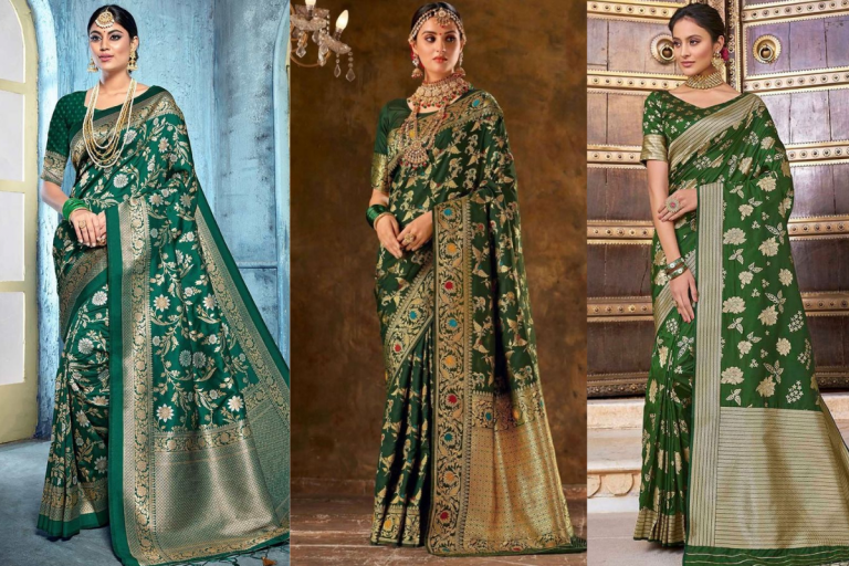 Green Saree: Hartalika Teej पर पहनें हरे रंग की साड़ी ये ग्रीन शेड्स हैं ट्रेंडिंग में 4 Dark Green Saree