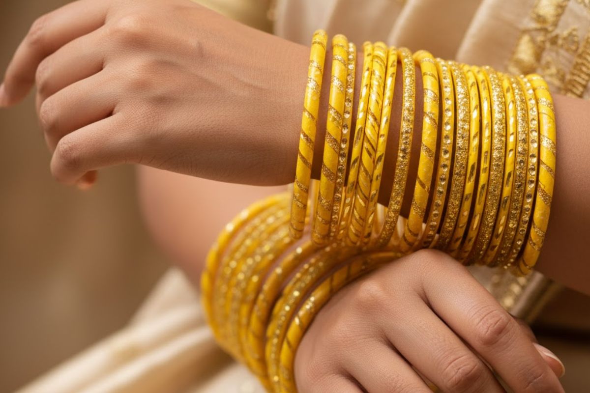 Yellow Bangle Design Ideas: शादी या पार्टी फंक्शन में ये खूबसूरत पीली चूड़ियां हाथों में खूब जचेंगी, आप भी जरूर करें ट्राई 2 Yellow Beautiful Bangle Design